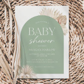Boho Sage Green Baby shower Dank u wel Ronde Sticker