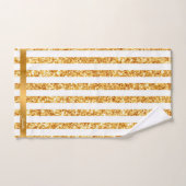 Collection Boho Stripes Parties scintillant Verte  (Serviette à main)