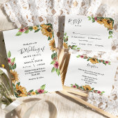 Signe De Table Symbole Boho Sunflower Rustique de mariage Cartes 