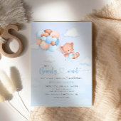 Invitation Boho Teddy Bear Nous Pouvons Bearly Wait Baby show