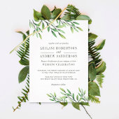 Boho Waterverf Greenery Branch Elegant Wedding Menu