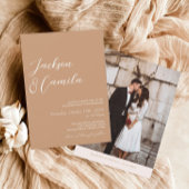 Menu Boho Earth Tone Pampas Grass Mariage