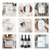 Invitation Rose moderne et tendance Mariage bleu