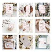 Invitation Élégant en Mariage rose d'automne