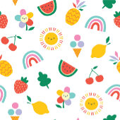 Couverture Sherpa Modern Bright Colourful Smiling Suns and Rainbows