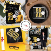 Invitation Gold GRAD Class of 2025 Stylish Graduation Party