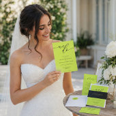Sticker Rond Mariage Minimal Script Cyber Lime Jet Black