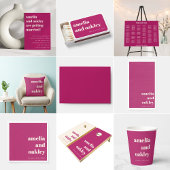 Coussin Bold Minimalist Purple Berry Retro Custom Wedding