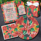 Assiettes En Carton Poinsettia Floral Élégant Noël