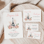 Paris Bonjour Bebe Parijse Bloemen Baby shower Ronde Sticker