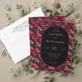 Invitations En Vélin Bordeaux Gothic Paisley Wedding (Personnalisez la collection de ce créateur indépendant. Test)
