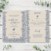 Blauwe  bloemenbruiloft papieren bekers (Personaliseer de collectie van deze zelfstandige maker.)