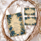 Invitation Botanical Blueberry Floral Baby Shower