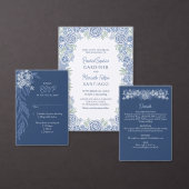 Dusty Blue Romantische bruiloft Kaart (Personaliseer de collectie van deze zelfstandige maker.)