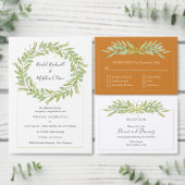 groen bladeren bruiloft menu (Personaliseer de collectie van deze zelfstandige maker.)