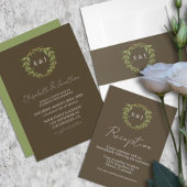 Botanical Wreath Earth Tone Wedding Likeurfles Etiket