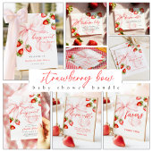 Poster Bow Strawberry Baby Shower Favors Sign