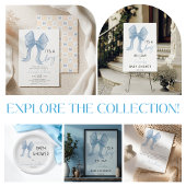 Ballotins Baby shower d'aquarelle Blue Bow Bow Bow