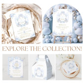 Poster Bow Floral Teddy Bear Crest Boy Baby shower Bar