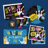 Assiettes En Carton Cool Retro Bowling Pin Confetti fête d'anniversair