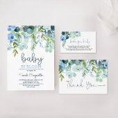 Bleu Baby shower Whimsical Sticker Classic rond