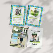 Papier Cadeau Golf du Jacquard bleu et vert