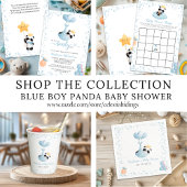 Assiettes En Carton Boy Panda `Bear Blue Balloon Baby shower