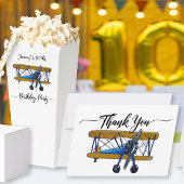 Papier Mousseline Boys birthday party with blue and yellow biplane