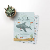 Boys Schattig Blauw Onder het Zee Shark Kids Verja Cadeaupapier