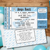 BÉBÉ GARÇON DOUCHE CONCERT INVITATION TICKET