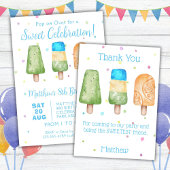 Blauwe boys Summer Popsial Birthday Envelope Seal Ronde Sticker