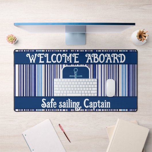 Collection branchée Summer Navy Blue Boat Stripes (Bureau 1)