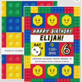 Invitation personnalisable Brick Builder Block Man