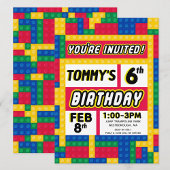 Brick Builder Customizable Birthday Invitation