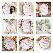 Carte De Remerciements Verre à vin Fête des mariées florale photo