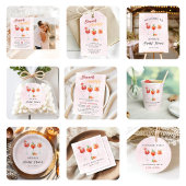 Tenture Fête de mariage avec cocktail à l'aquarelle