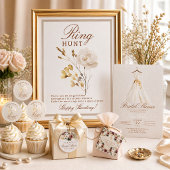 Autocollant de robe de mariée en taupe et or