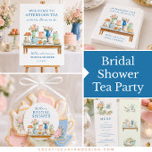 Invitation Menu de la fête de thé pour la mariée
