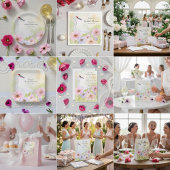 Carte D'accompagnement Wine Raffle Bridal Shower Whooping Crane Anemones