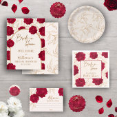 Sticker Rond Mariée en fleur rose et doré fleurie douche nuptia