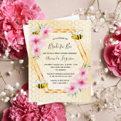 Carte Postale Mariée à abeille parties scintillant d'or invitati