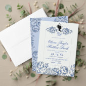 Invitation Boho Mariage blanc et noir Script Mariage de châte (Personnalisez la collection de ce créateur indépendant. Test)