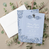 Invitation Boho Mariage blanc et noir Script Mariage de châte (Personnalisez la collection de ce créateur indépendant. Test)