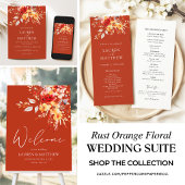 Élégant programme Mariage de automne de rouille fl