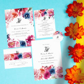 Cartes RSVP de mariage en fleurs vives