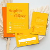 Invitation Clair Citrus Pop Gras minimaliste Mariage