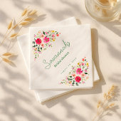 Carte de remerciements floral brillant | Douche co