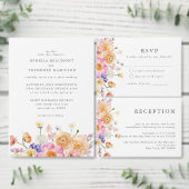 Heldere Waterverf Botanische Blush Roze bruiloft Uitnodigingen Wikkel (Personaliseer de collectie van deze zelfstandige maker.)
