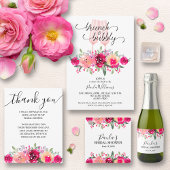 Serviette En Papier Brunch élégant et Fête des mariées fleurie Bubbly