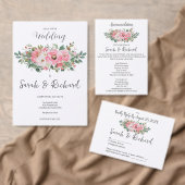 Invitation Mariage d'aquarelle de printemps rose (Personnalisez la collection de ce créateur indépendant. )